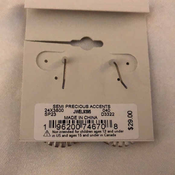 Lucky Brand Silver Tone Coin Drop Earrings Turquoise Accents NWT - Picture 10 of 11